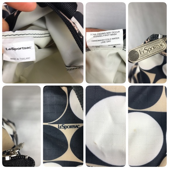 Lesportsac medium large polka dot shoulder / tote - Picture 8 of 9